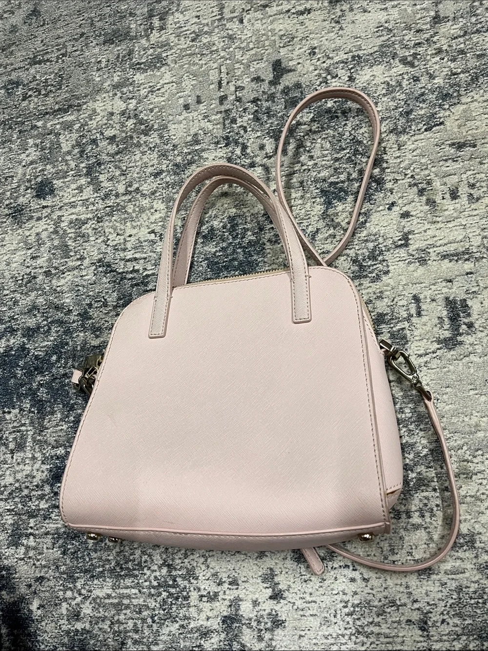 Kate Spade pale pink studded crossbody satchel